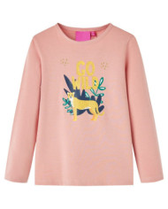 T-shirt enfants à manches longues rose clair 128 | Mobilier & Déco
