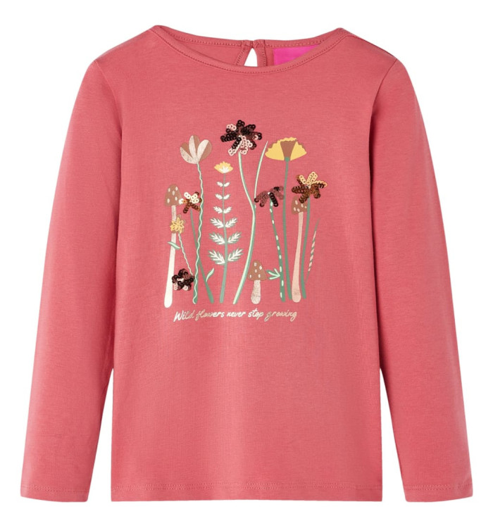 T-shirt enfants à manches longues rose vieux 92 | Mobilier & Déco
