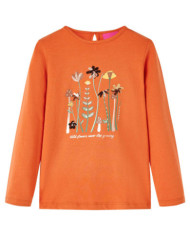 T-shirt enfants à manches longues orange brûlé 92 | Mobilier & Déco