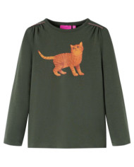 T-shirt enfants à manches longues kaki 116 | Mobilier & Déco