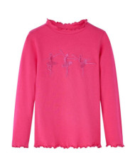 T-shirt enfants à manches longues rose vif 104 | Mobilier & Déco