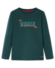 T-shirt pour enfants à manches longues vert foncé 104 | Mobilier & Déco