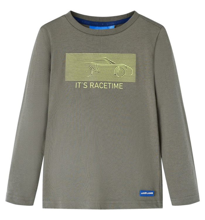 T-shirt enfant à manches longues kaki 104 | Mobilier & Déco