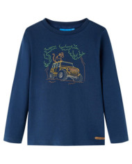 T-shirt enfants à manches longues bleu marine 128 | Mobilier & Déco