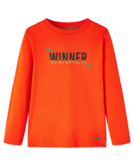 T-shirt pour enfants à manches longues orange vif 140 | Mobilier & Déco