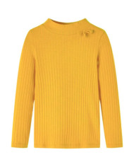 T-shirt enfants à manches longues tricot côtelé ocre foncé 92 | Mobilier & Déco