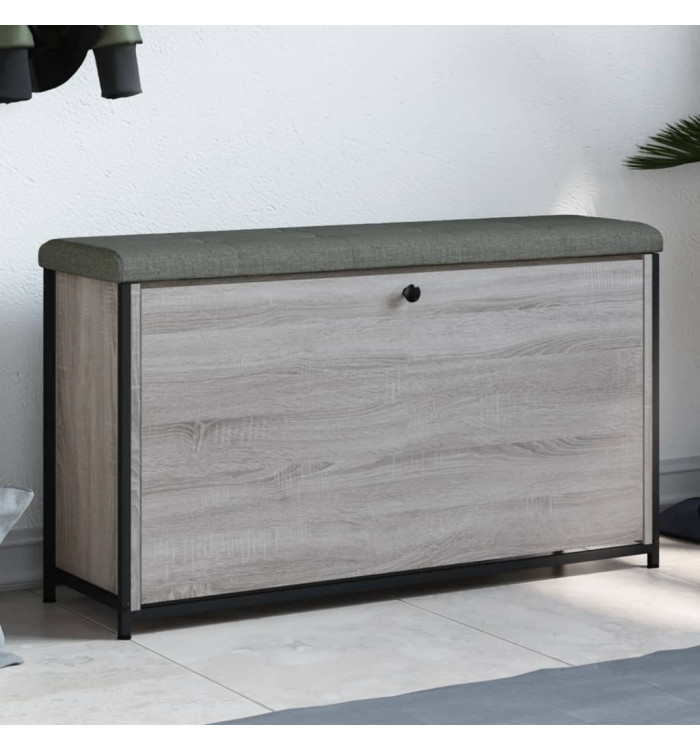 Banc à chaussures tiroir rabattable sonoma gris 102x32x56 cm | Mobilier & Déco