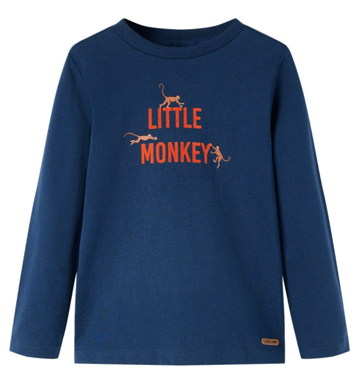 T-shirt enfants à manches longues bleu marine 116 | Mobilier & Déco
