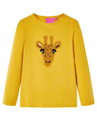 T-shirt enfants à manches longues ocre foncé 140 | Mobilier & Déco