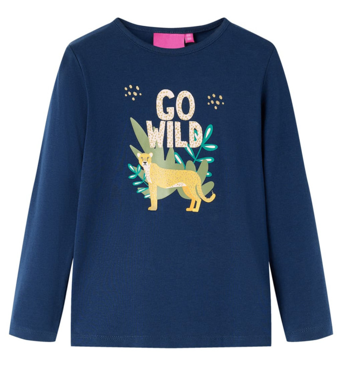T-shirt enfants à manches longues bleu marine 92 | Mobilier & Déco