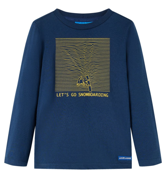 T-shirt enfants manches longues bleu marine 116 | Mobilier & Déco