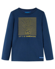 T-shirt enfants manches longues bleu marine 116 | Mobilier & Déco