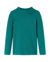 T-shirt enfants à manches longues tricot côtelé vert foncé 92 | Mobilier & Déco