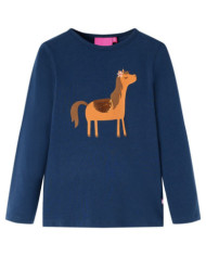 T-shirt enfants à manches longues bleu marine 116 | Mobilier & Déco