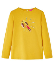 T-shirt enfants à manches longues ocre foncé 128 | Mobilier & Déco