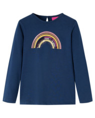 T-shirt enfants à manches longues bleu marine 116 | Mobilier & Déco