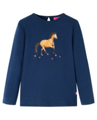 T-shirt enfants à manches longues bleu marine 104 | Mobilier & Déco