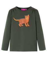 T-shirt enfants à manches longues kaki 92 | Mobilier & Déco
