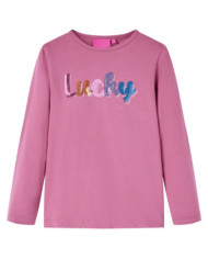 T-shirt enfants à manches longues framboise 128 | Mobilier & Déco