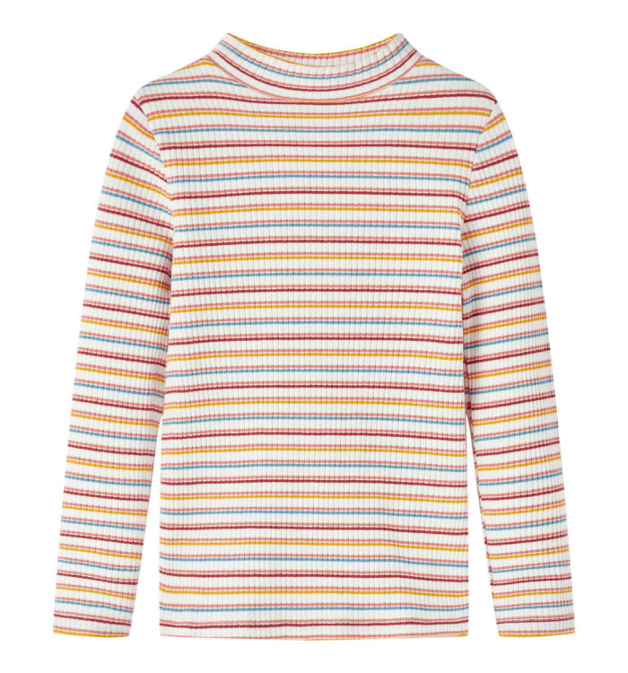 T-shirt enfants manches longues faux col roulé écru 104 | Mobilier & Déco