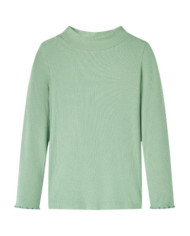 T-shirt enfants manches longues faux col roulé menthe foncée 92 | Mobilier & Déco
