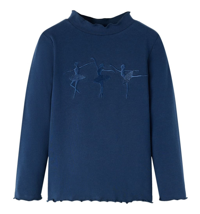 T-shirt enfants à manches longues bleu marine 116 | Mobilier & Déco