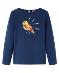T-shirt enfants à manches longues bleu marine 128 | Mobilier & Déco