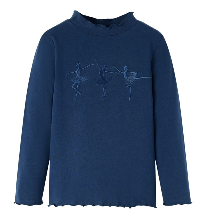 T-shirt enfants à manches longues bleu marine 140 | Mobilier & Déco