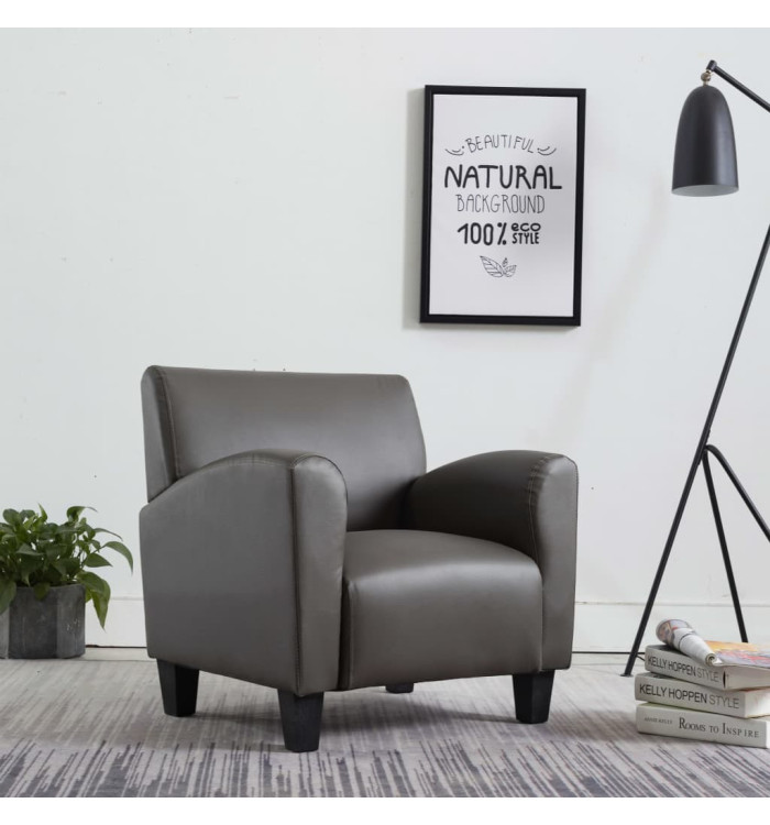 Chaise gris similicuir | Mobilier & Déco