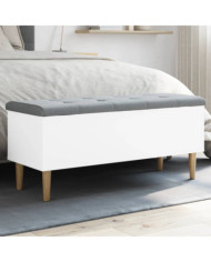Banc de rangement blanc 102x42x46 cm bois d'ingénierie | Mobilier & Déco