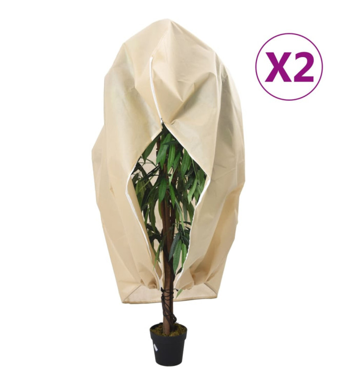 Housses de protection pour plantes avec fermeture éclair 2 pcs | Mobilier & Déco