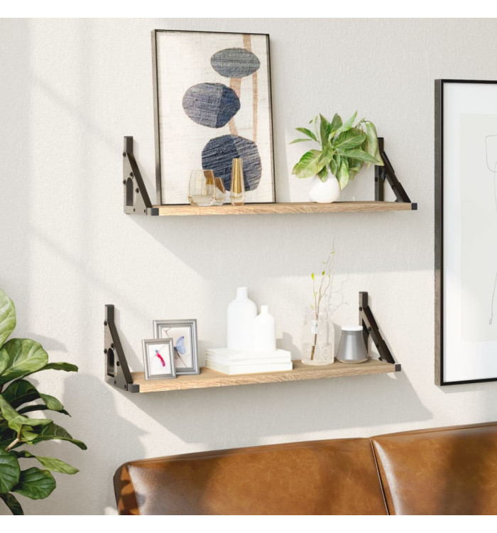 Étagères murales 2 pcs chêne sonoma 60x15x15,5 cm | Mobilier & Déco