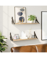 Étagères murales 2 pcs chêne sonoma 60x15x15,5 cm | Mobilier & Déco
