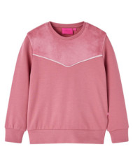 Sweatshirt pour enfants velours patchwork framboise 104 | Mobilier & Déco
