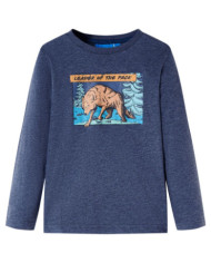 T-shirt enfants à manches longues mélange bleu foncé 104 | Mobilier & Déco
