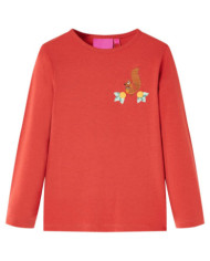 T-shirt enfants à manches longues rouge brûlé 92 | Mobilier & Déco