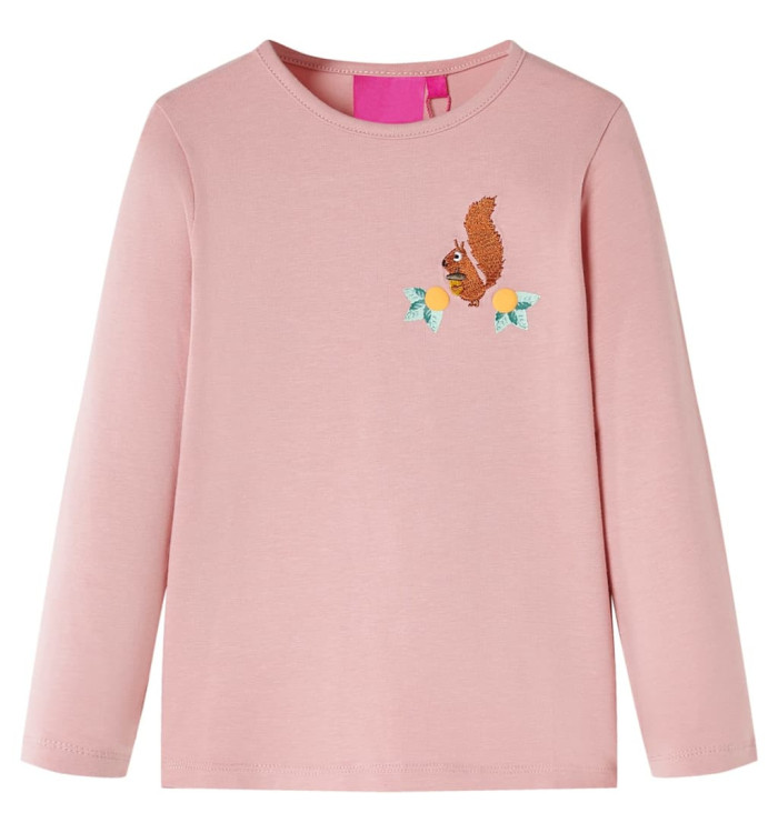 T-shirt enfants à manches longues rose clair 104 | Mobilier & Déco