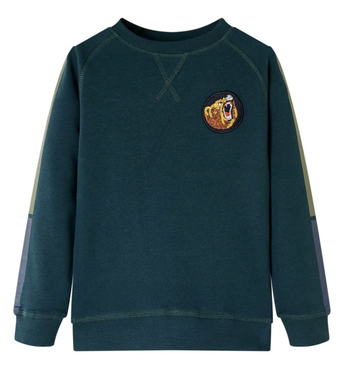 Sweat-shirt pour enfants vert mousse 140 | Mobilier & Déco
