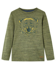 T-shirt enfants à manches longues kaki mélangé 92 | Mobilier & Déco