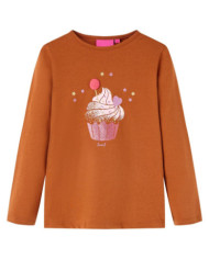T-shirt enfants à manches longues cognac 116 | Mobilier & Déco