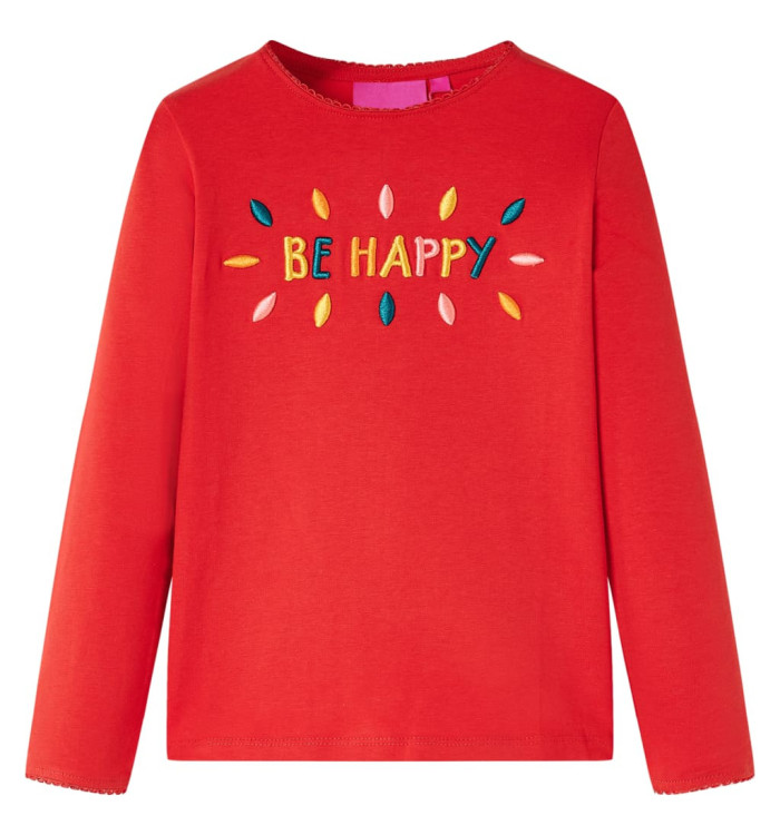 T-shirt enfants à manches longues rouge 140 | Mobilier & Déco
