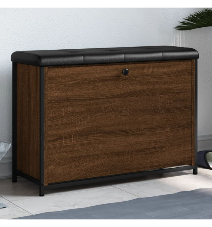 Banc à chaussures avec tiroir rabattable chêne fumé 82x32x56 cm | Mobilier & Déco