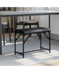 Banc à manger noir 62x32x45 cm acier et similicuir | Mobilier & Déco