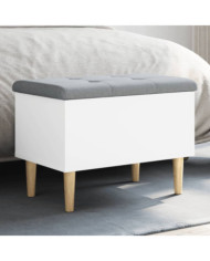 Banc de rangement blanc 62x42x46 cm bois d'ingénierie | Mobilier & Déco