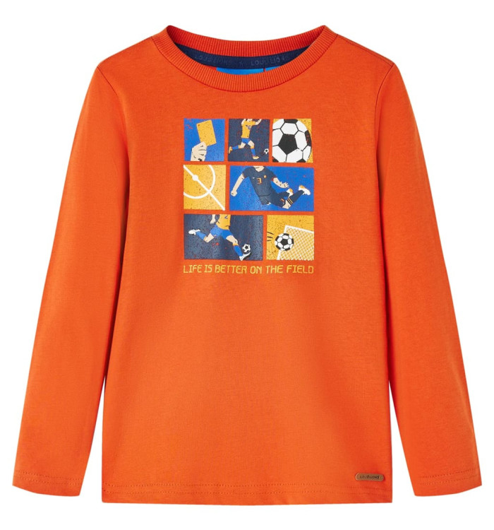 T-shirt enfants à manches longues orange 140 | Mobilier & Déco