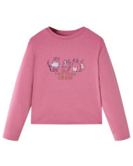 T-shirt enfants à manches longues framboise 128 | Mobilier & Déco