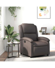 Fauteuil inclinable marron foncé cuir véritable | Mobilier & Déco