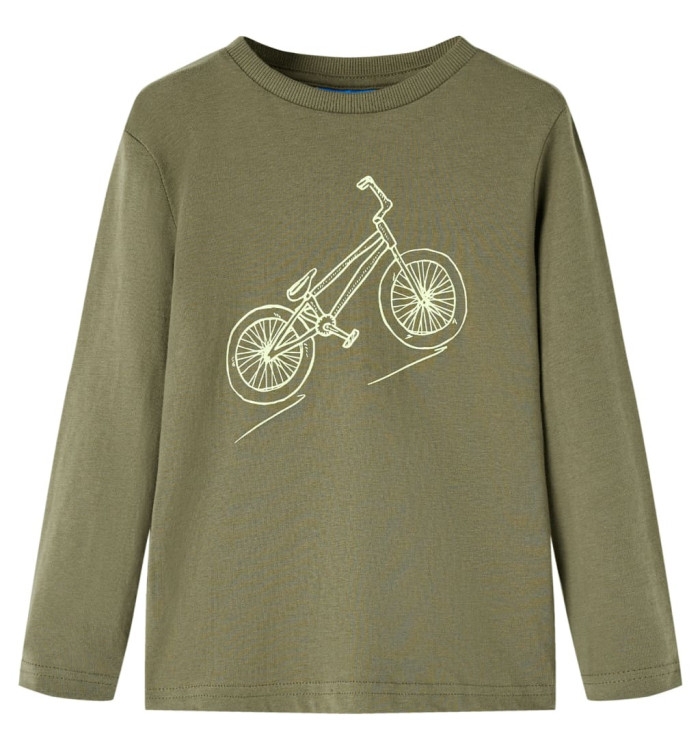 T-shirt enfants à manches longues kaki 92 | Mobilier & Déco