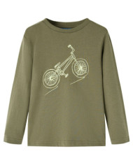 T-shirt enfants à manches longues kaki 92 | Mobilier & Déco