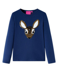 T-shirt enfants à manches longues bleu marine 104 | Mobilier & Déco